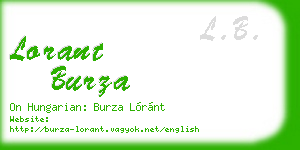 lorant burza business card