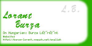 lorant burza business card